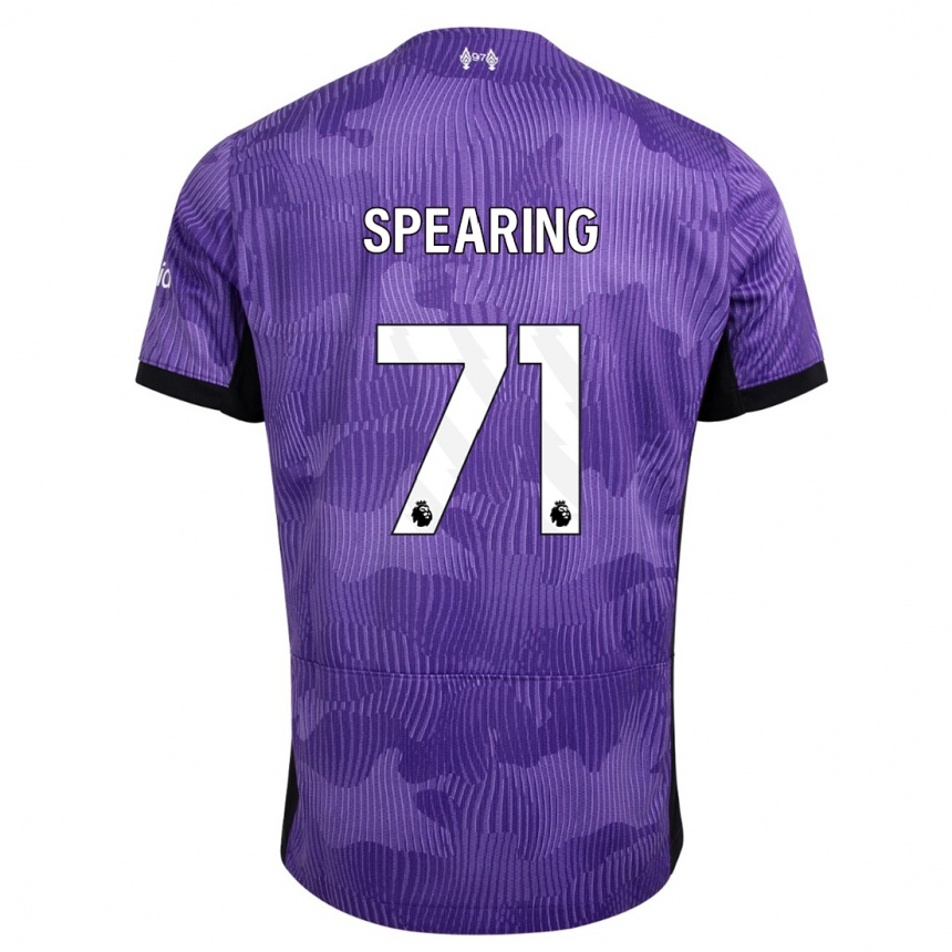 キッズフットボールジェイ・スピーリング#71紫サードユニフォームシャツ2023/24ジャージーユニフォーム