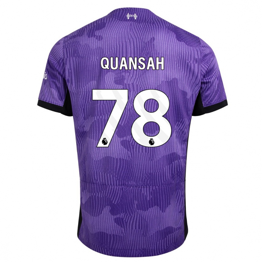 キッズフットボールジャレル・クアンサー#78紫サードユニフォームシャツ2023/24ジャージーユニフォーム