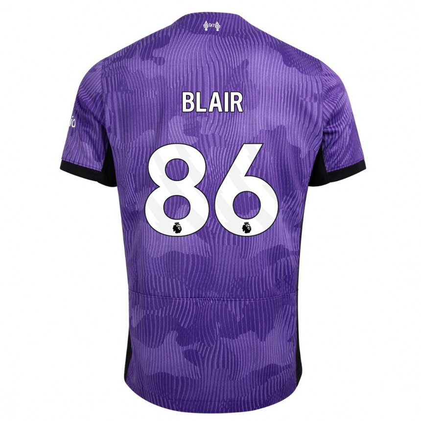 キッズフットボールハーベイ・ブレア#86紫サードユニフォームシャツ2023/24ジャージーユニフォーム