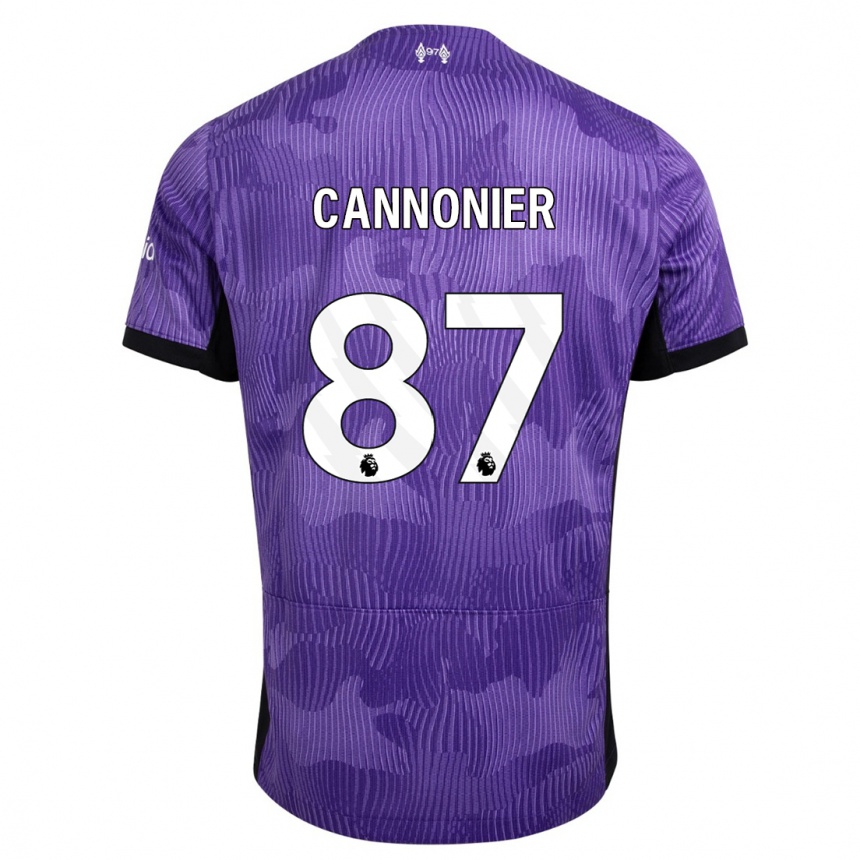 キッズフットボールオークリー・ウィリアム・キャノニア#87紫サードユニフォームシャツ2023/24ジャージーユニフォーム