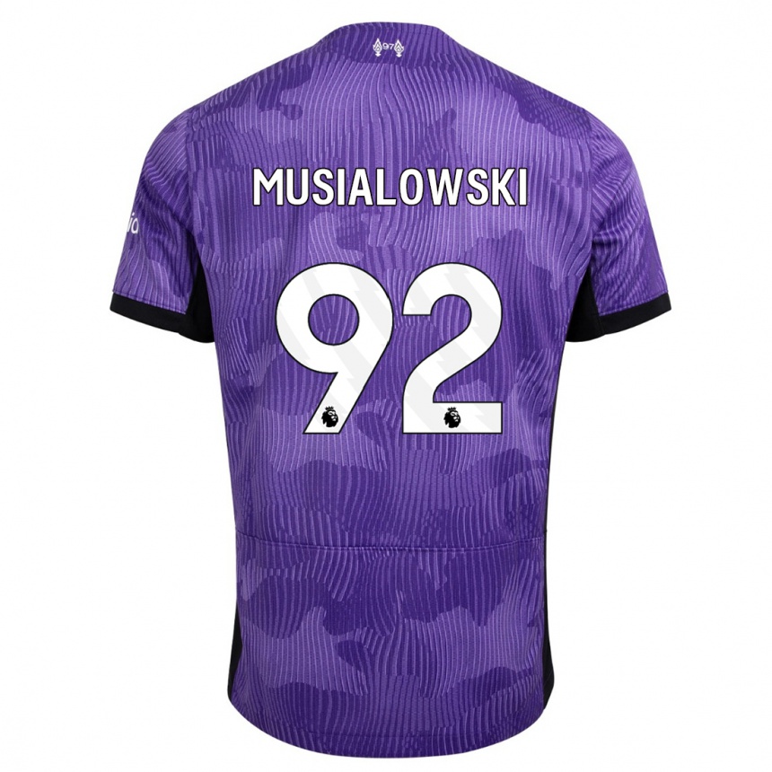 キッズフットボールマテウシュ・ムシャウォフスキ#92紫サードユニフォームシャツ2023/24ジャージーユニフォーム