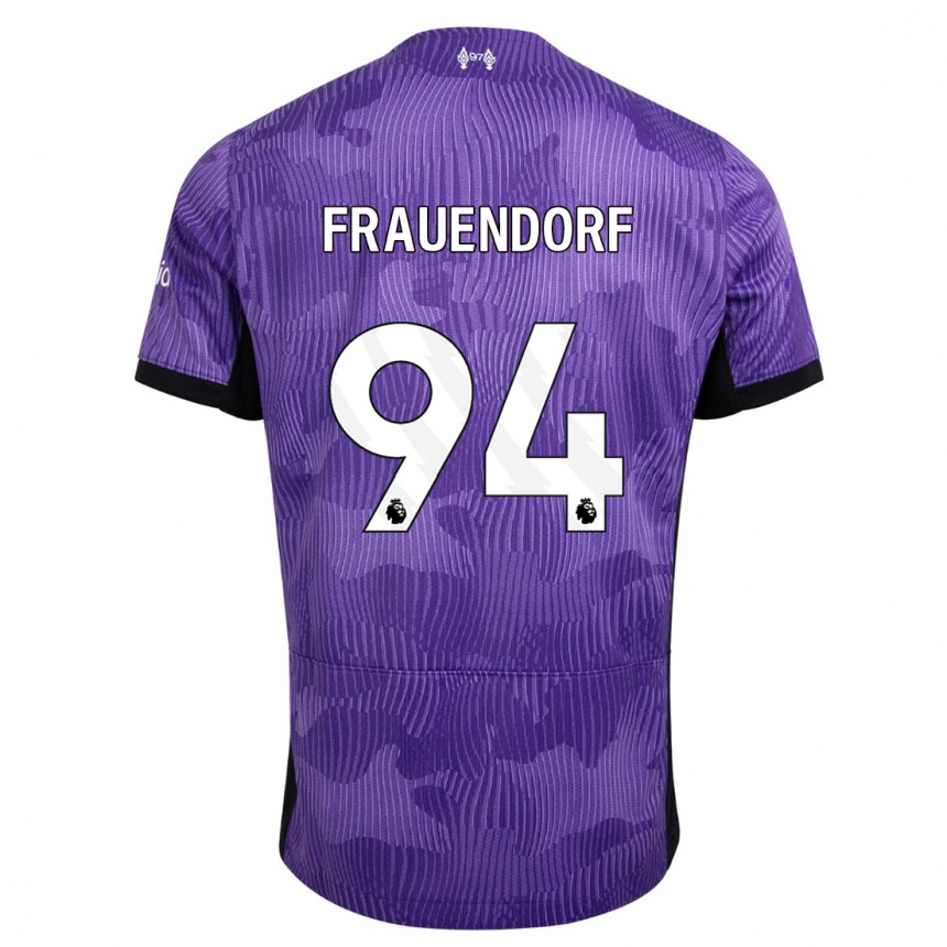 キッズフットボールメルカム・フラウエンドルフ#94紫サードユニフォームシャツ2023/24ジャージーユニフォーム