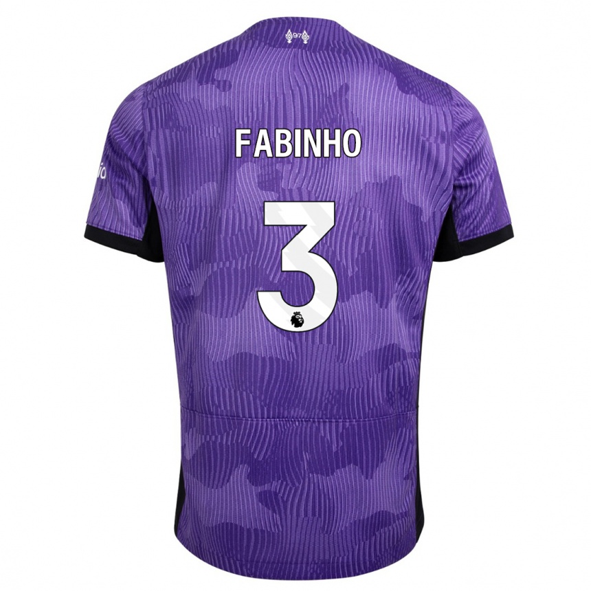 キッズフットボールファビーニョ#3紫サードユニフォームシャツ2023/24ジャージーユニフォーム
