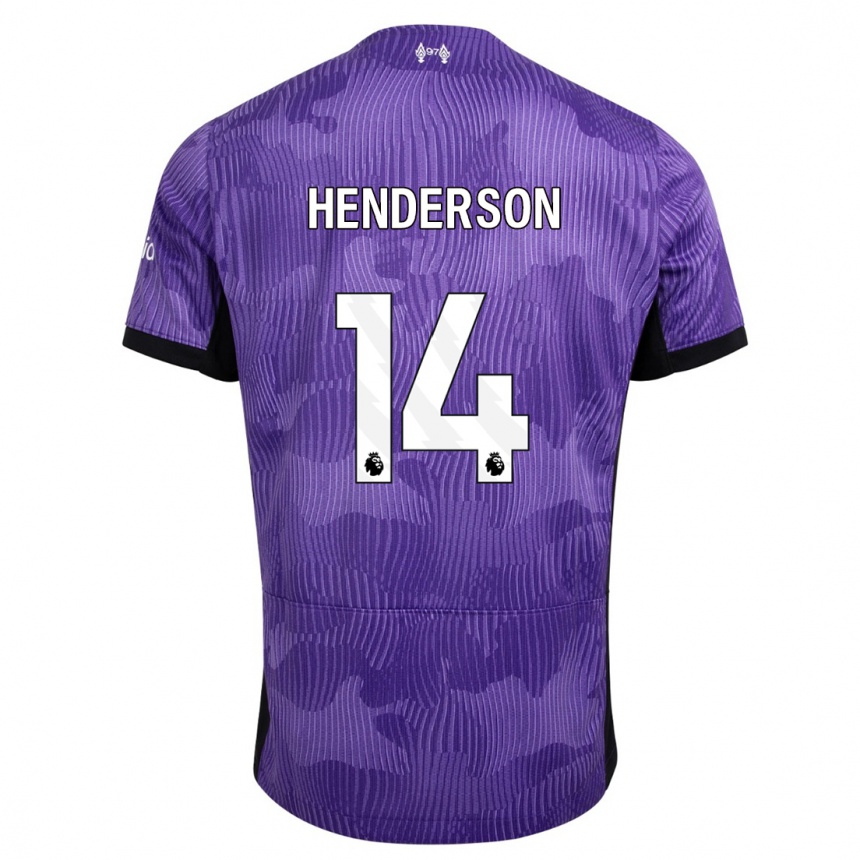 キッズフットボールヘンダーソン#14紫サードユニフォームシャツ2023/24ジャージーユニフォーム