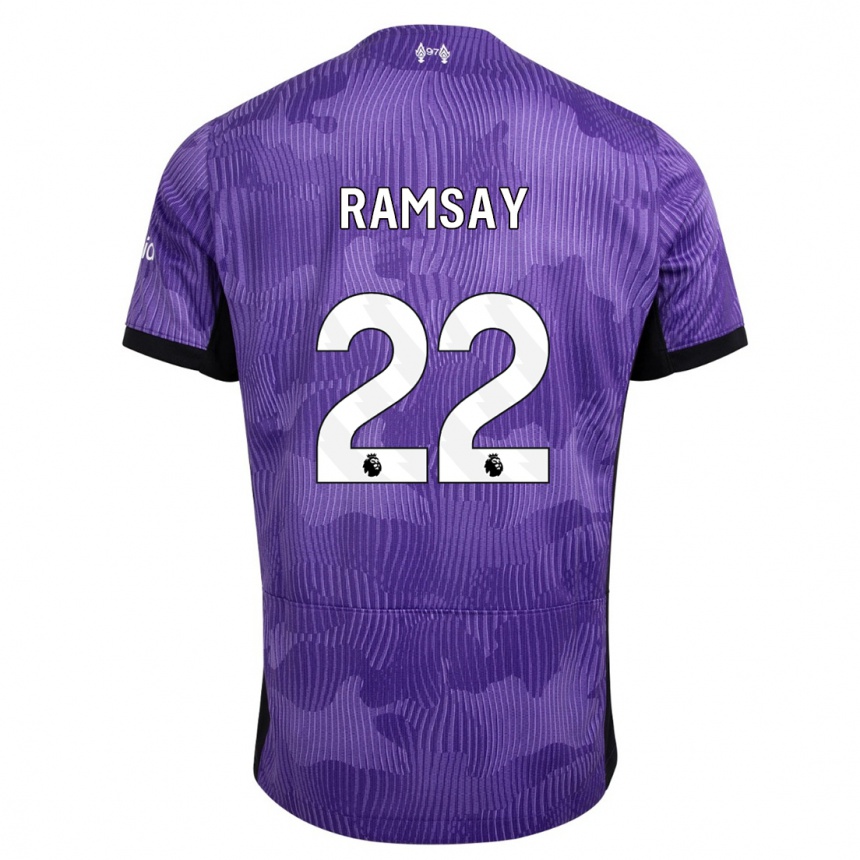 キッズフットボールカルヴィン・ラムゼイ#22紫サードユニフォームシャツ2023/24ジャージーユニフォーム
