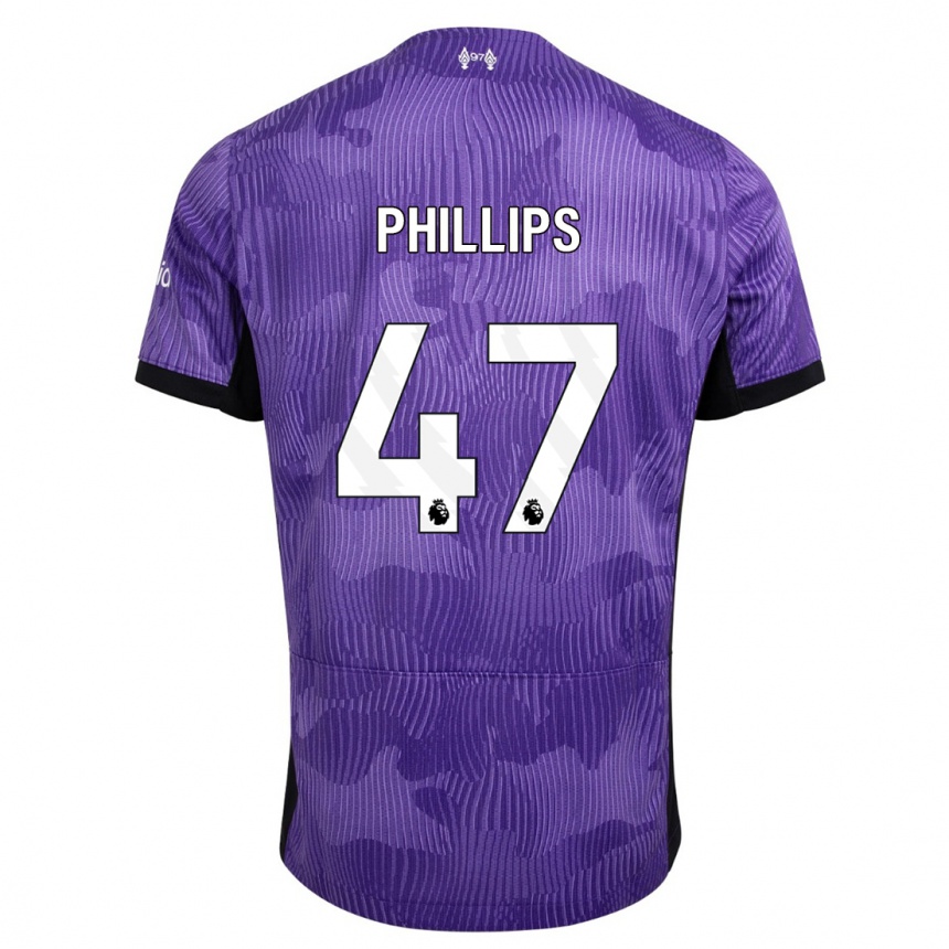 キッズフットボールナサニエル・フィリップス#47紫サードユニフォームシャツ2023/24ジャージーユニフォーム