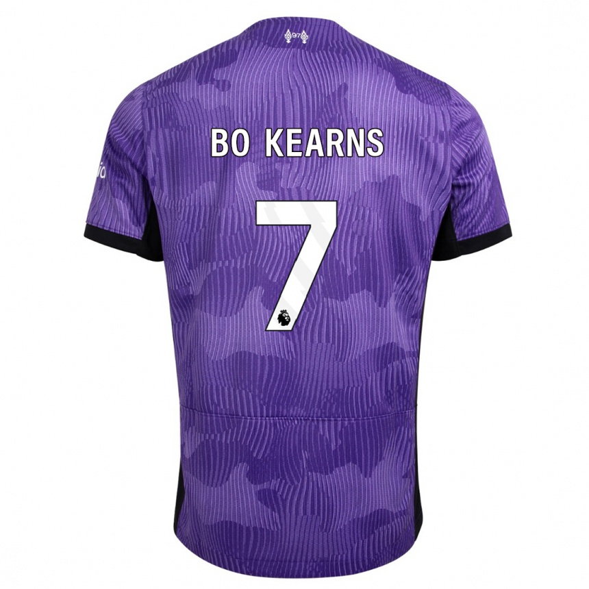 キッズフットボールミッシー・ボー・カーンズ#7紫サードユニフォームシャツ2023/24ジャージーユニフォーム