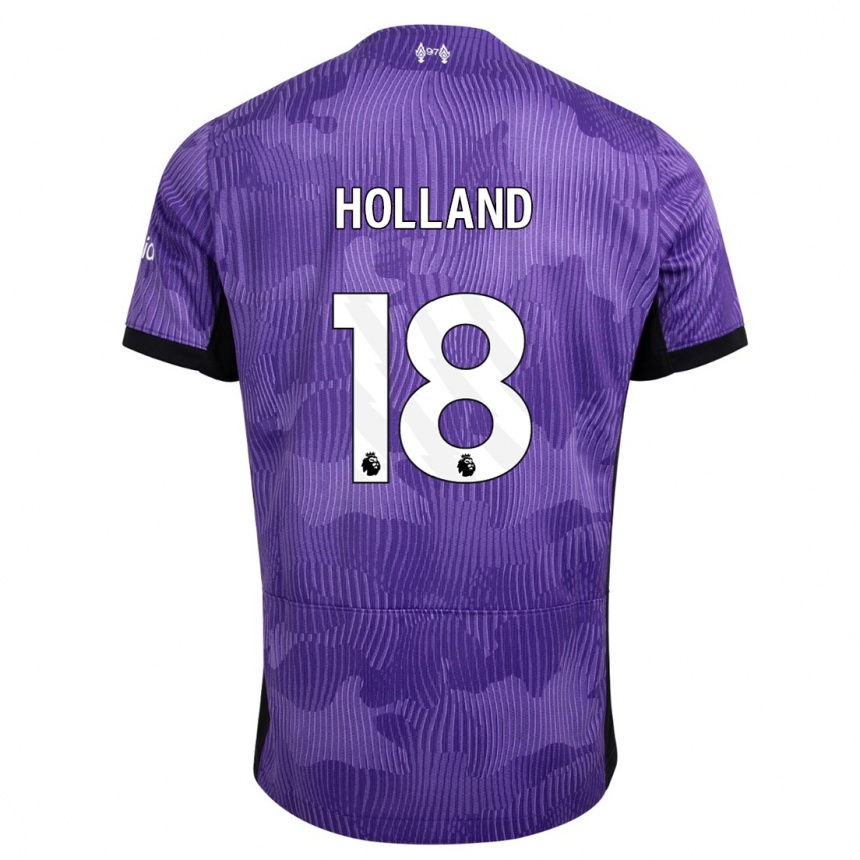 キッズフットボールセリ・ホランド#18紫サードユニフォームシャツ2023/24ジャージーユニフォーム