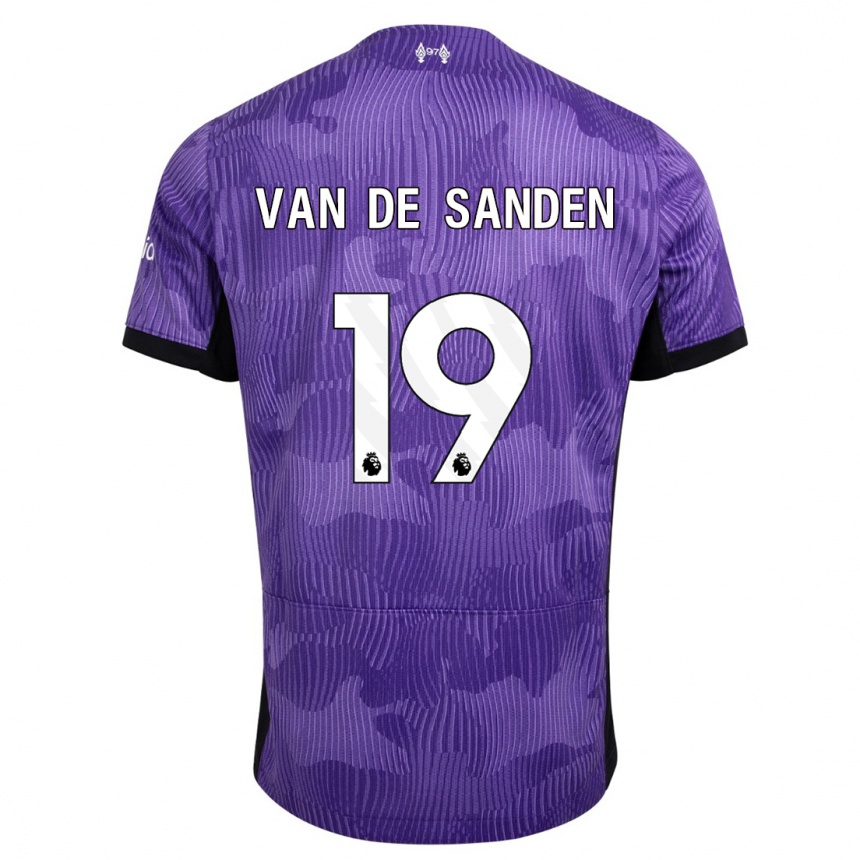 キッズフットボールシャニセ・ファンデサンデン#19紫サードユニフォームシャツ2023/24ジャージーユニフォーム