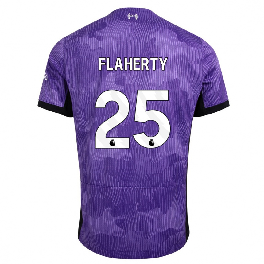 キッズフットボールギリー・フラハティ#25紫サードユニフォームシャツ2023/24ジャージーユニフォーム