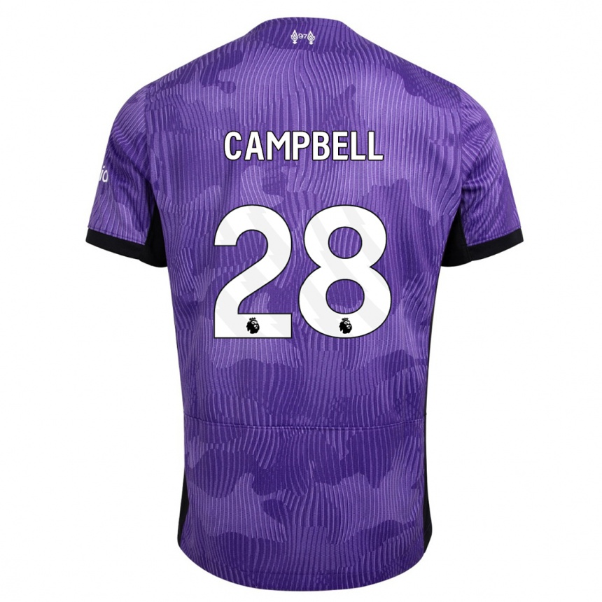 キッズフットボールメーガン・キャンベル#28紫サードユニフォームシャツ2023/24ジャージーユニフォーム
