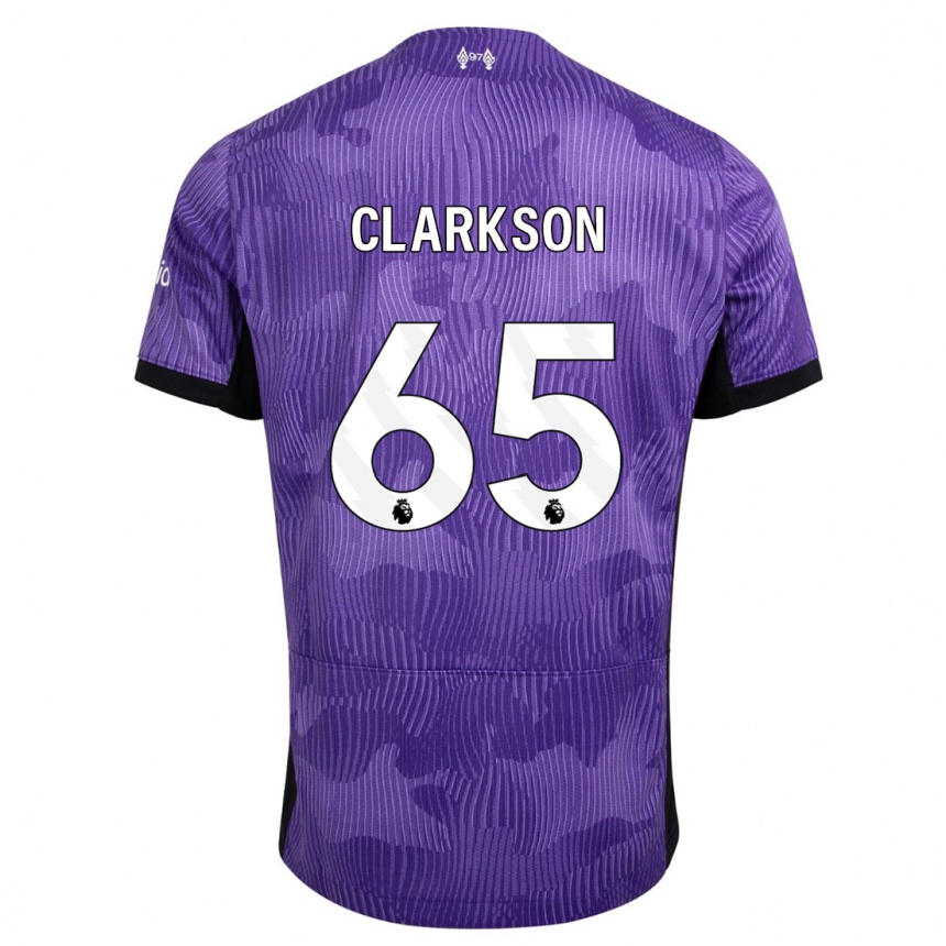 キッズフットボールレイトン・クラークソン#65紫サードユニフォームシャツ2023/24ジャージーユニフォーム