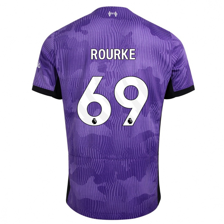 キッズフットボールフィデル・オルーク#69紫サードユニフォームシャツ2023/24ジャージーユニフォーム