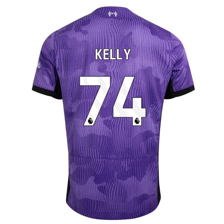 キッズフットボールオスカー・ケリー#74紫サードユニフォームシャツ2023/24ジャージーユニフォーム