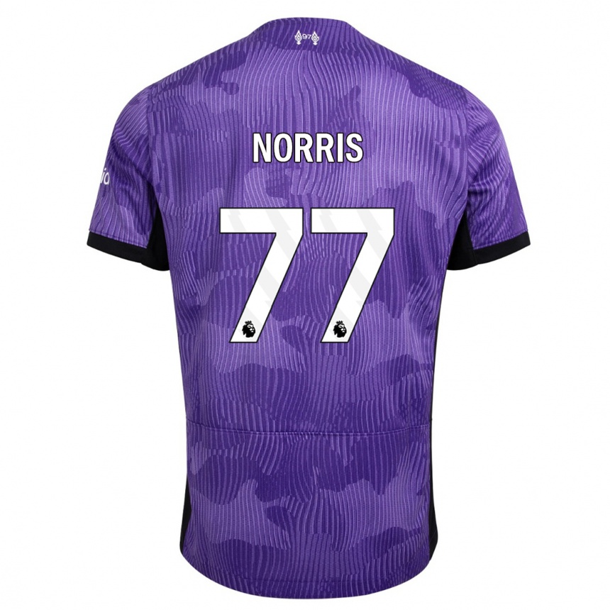 キッズフットボールジェームズノリス#77紫サードユニフォームシャツ2023/24ジャージーユニフォーム