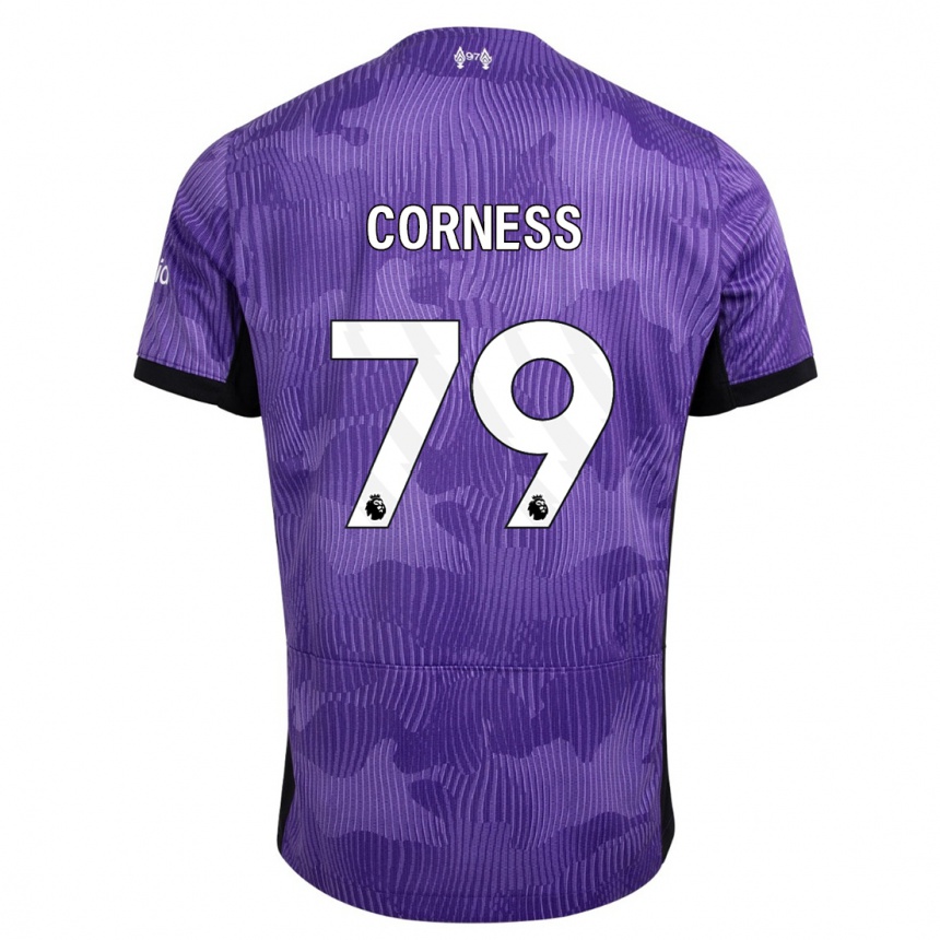 キッズフットボールドミニク・コーネス#79紫サードユニフォームシャツ2023/24ジャージーユニフォーム