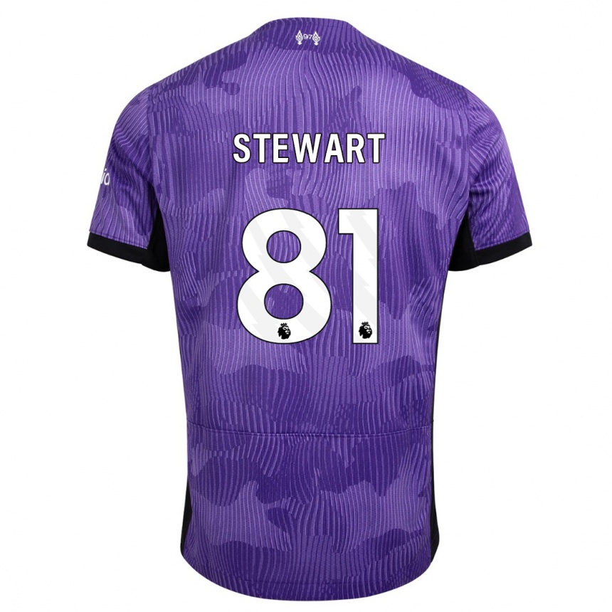 キッズフットボールレイトン・スチュワート#81紫サードユニフォームシャツ2023/24ジャージーユニフォーム