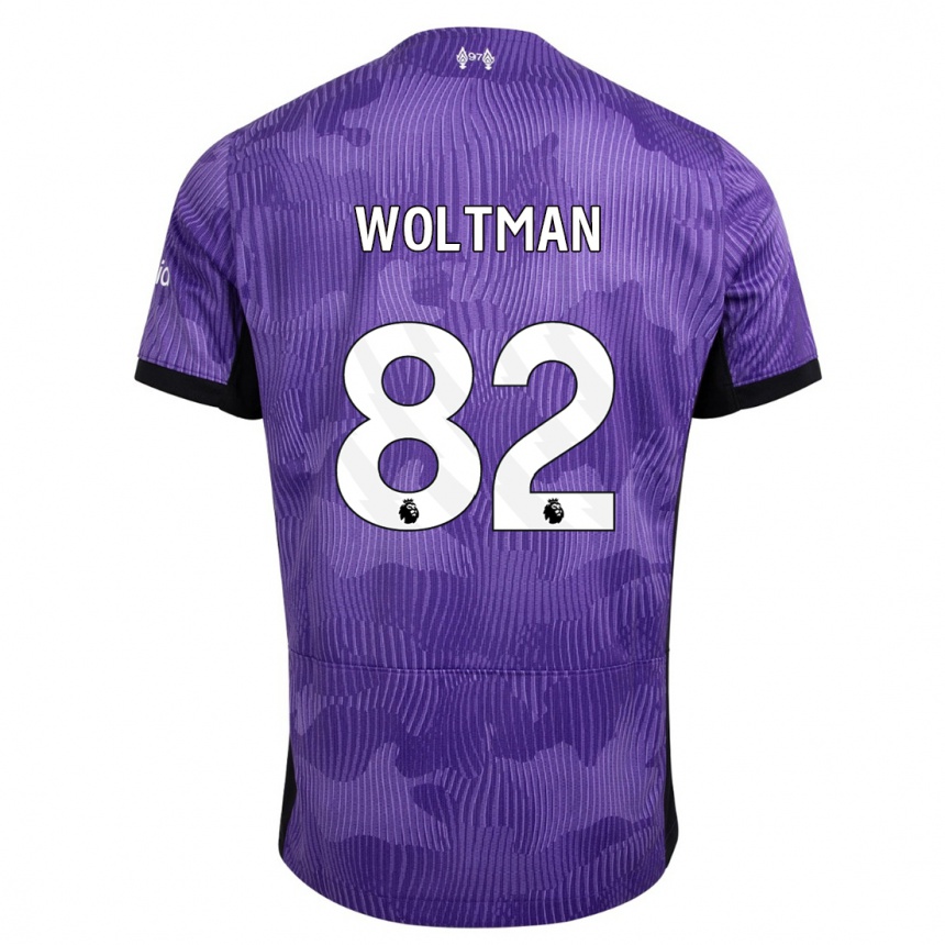 キッズフットボールマックス・ウォルトマン#82紫サードユニフォームシャツ2023/24ジャージーユニフォーム
