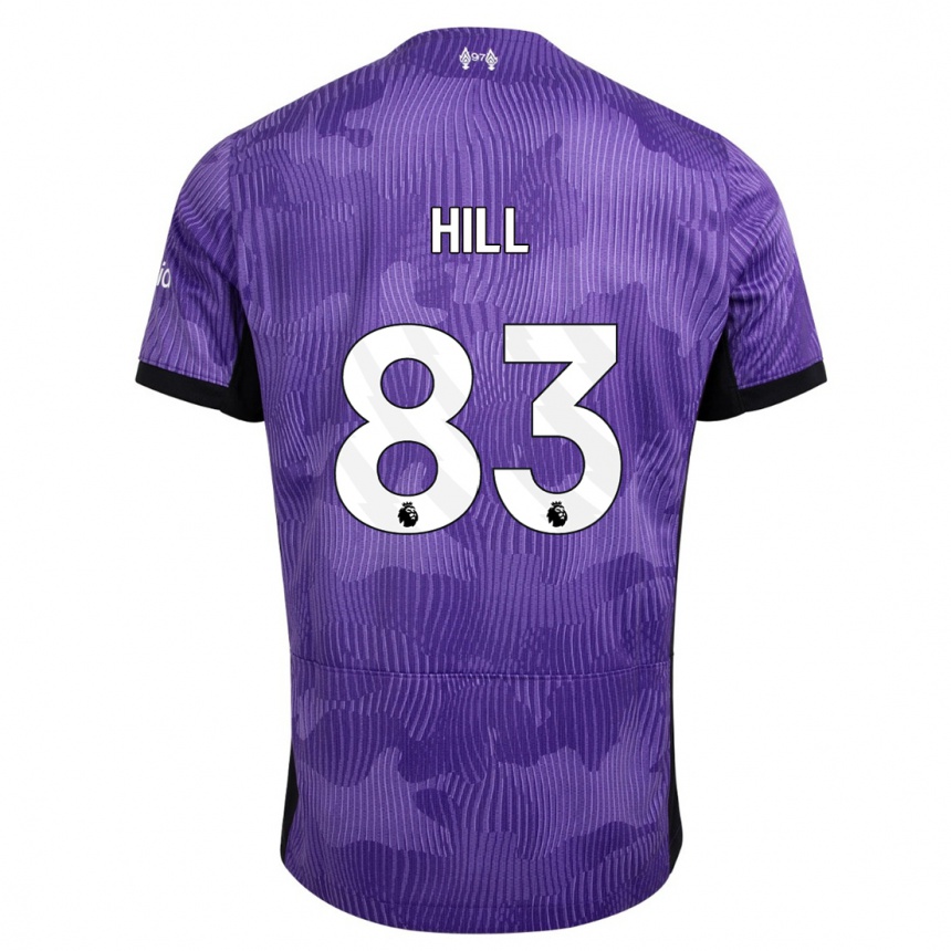 キッズフットボールトーマス・ヒル#83紫サードユニフォームシャツ2023/24ジャージーユニフォーム