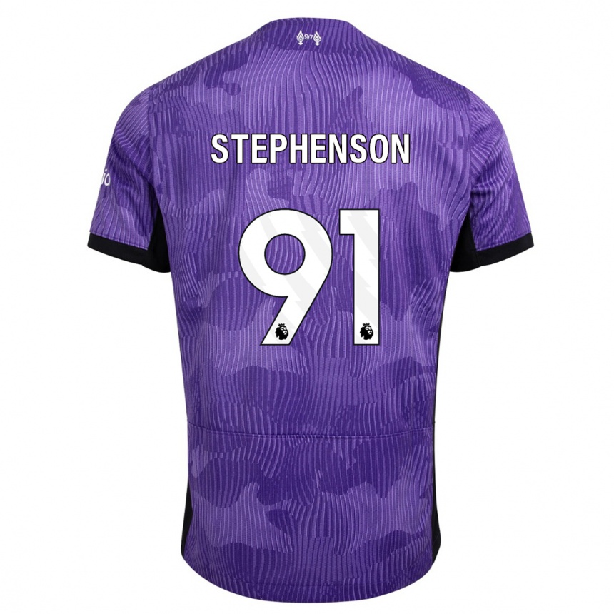 キッズフットボールルカ・ステファンソン#91紫サードユニフォームシャツ2023/24ジャージーユニフォーム