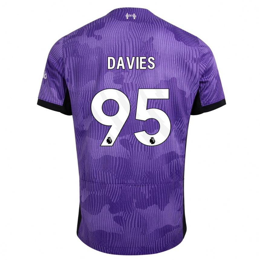 キッズフットボールハーベイ・デイビス#95紫サードユニフォームシャツ2023/24ジャージーユニフォーム