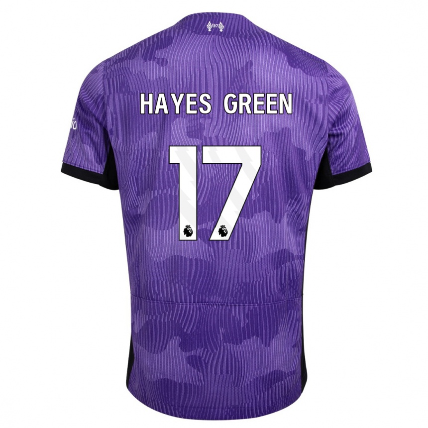キッズフットボールチャーリーヘイズグリーン#17紫サードユニフォームシャツ2023/24ジャージーユニフォーム