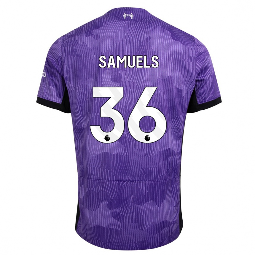 キッズフットボールケロンサミュエルズ#36紫サードユニフォームシャツ2023/24ジャージーユニフォーム