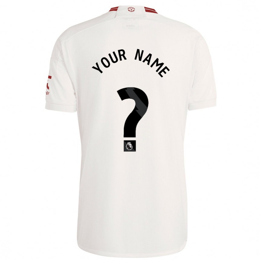キッズフットボールあなたの名前#0白サードユニフォームシャツ2023/24ジャージーユニフォーム