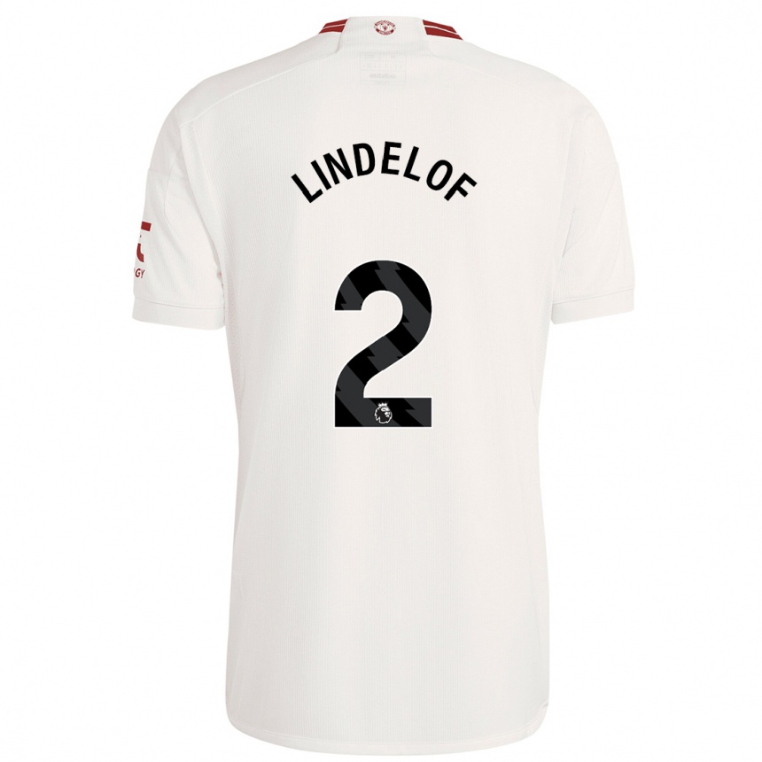 キッズフットボールヴィクトル・リンデレフ#2白サードユニフォームシャツ2023/24ジャージーユニフォーム