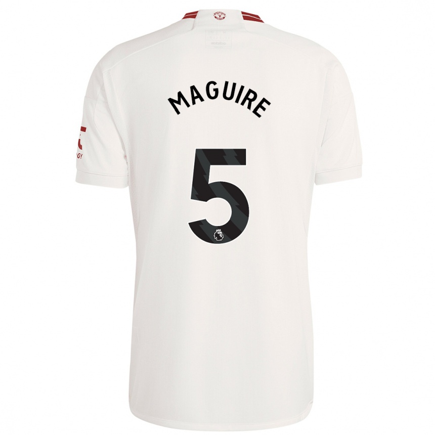 キッズフットボールハリー・マグワイア#5白サードユニフォームシャツ2023/24ジャージーユニフォーム