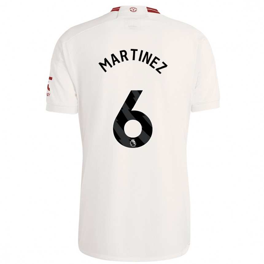 キッズフットボールリサンドロ・マルティネス#6白サードユニフォームシャツ2023/24ジャージーユニフォーム