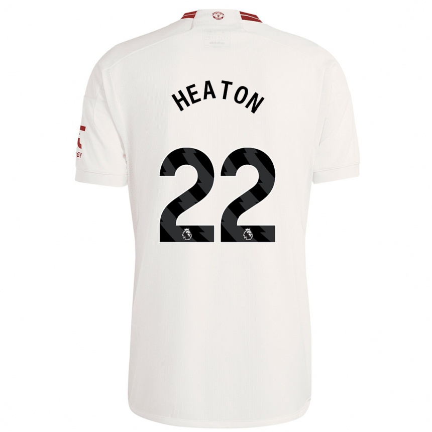 キッズフットボールトム・ヒートン#22白サードユニフォームシャツ2023/24ジャージーユニフォーム