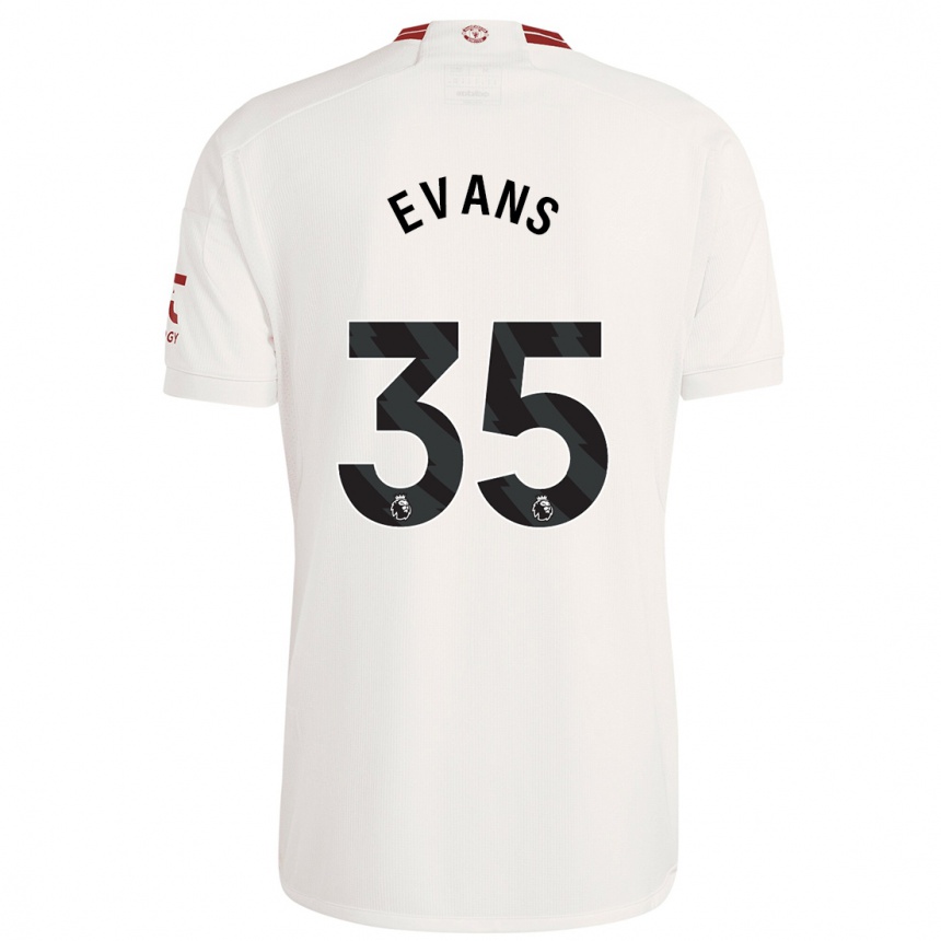 キッズフットボールジョニー・エヴァンズ#35白サードユニフォームシャツ2023/24ジャージーユニフォーム