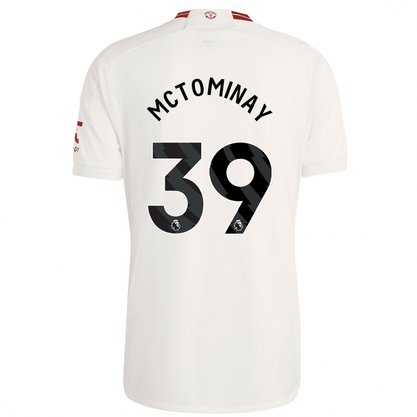 キッズフットボールスコット・マクトミネイ#39白サードユニフォームシャツ2023/24ジャージーユニフォーム