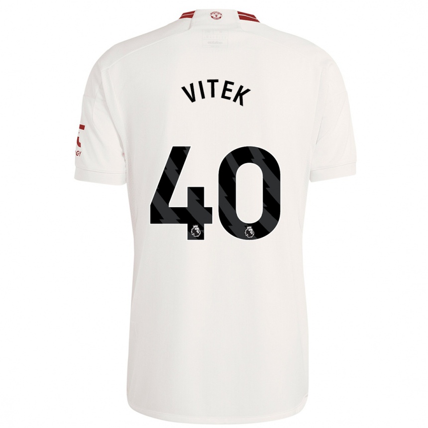 キッズフットボールラデク・ヴィテック#40白サードユニフォームシャツ2023/24ジャージーユニフォーム