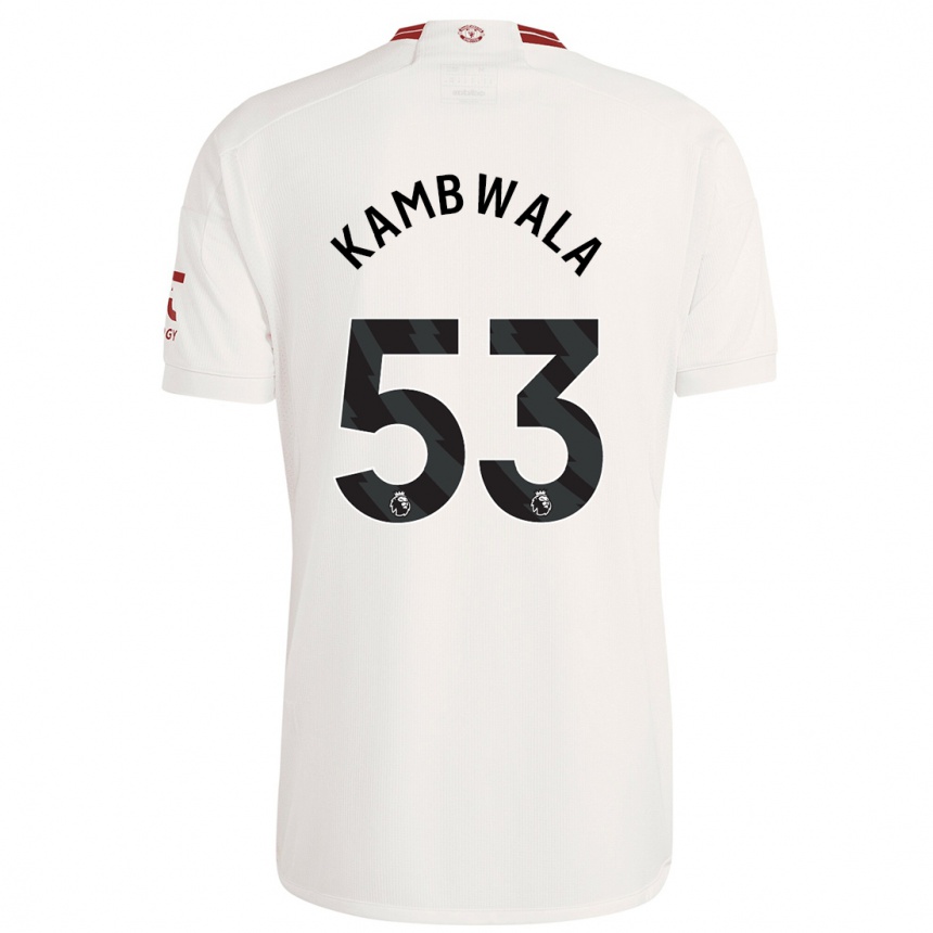 キッズフットボールウィリーカンブワラ#53白サードユニフォームシャツ2023/24ジャージーユニフォーム