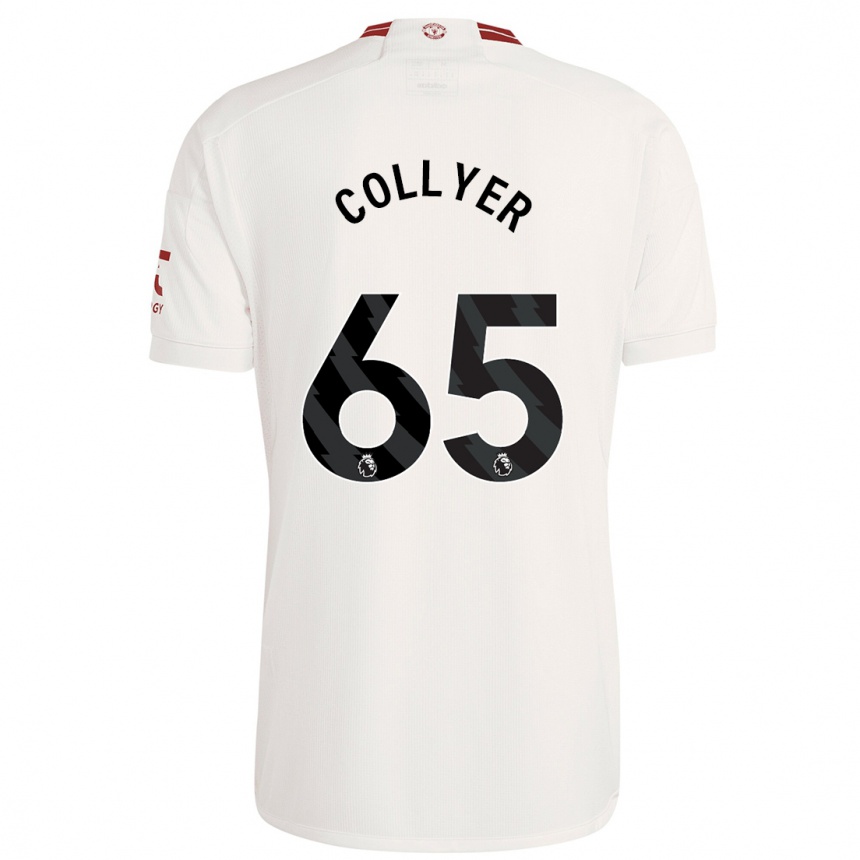 キッズフットボールトビー・コリアー#65白サードユニフォームシャツ2023/24ジャージーユニフォーム