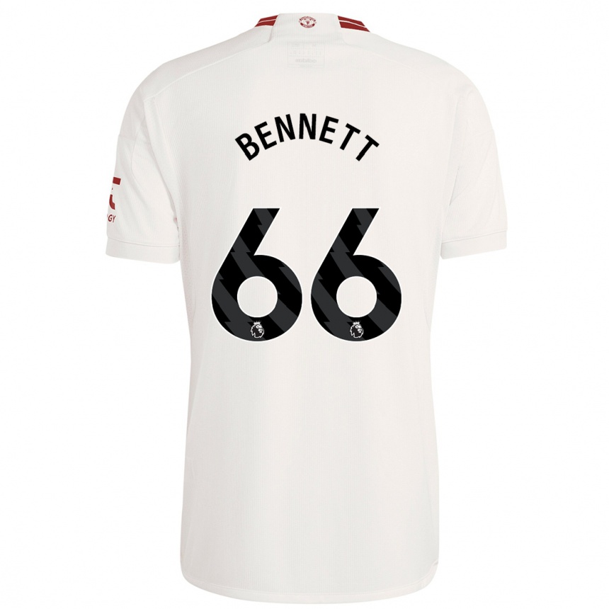 キッズフットボールリース・ベネット#66白サードユニフォームシャツ2023/24ジャージーユニフォーム