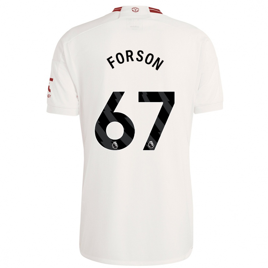 キッズフットボールオマリ・ネイサン・フォーソン#67白サードユニフォームシャツ2023/24ジャージーユニフォーム