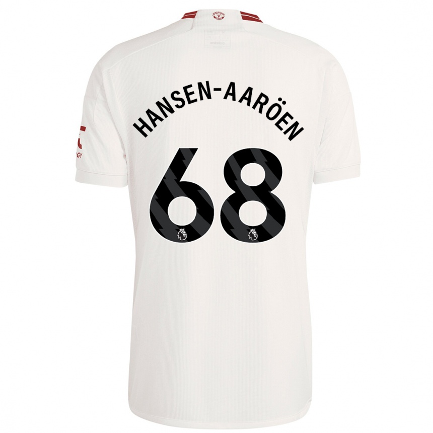キッズフットボールイサク・ハンセン=アーレン#68白サードユニフォームシャツ2023/24ジャージーユニフォーム