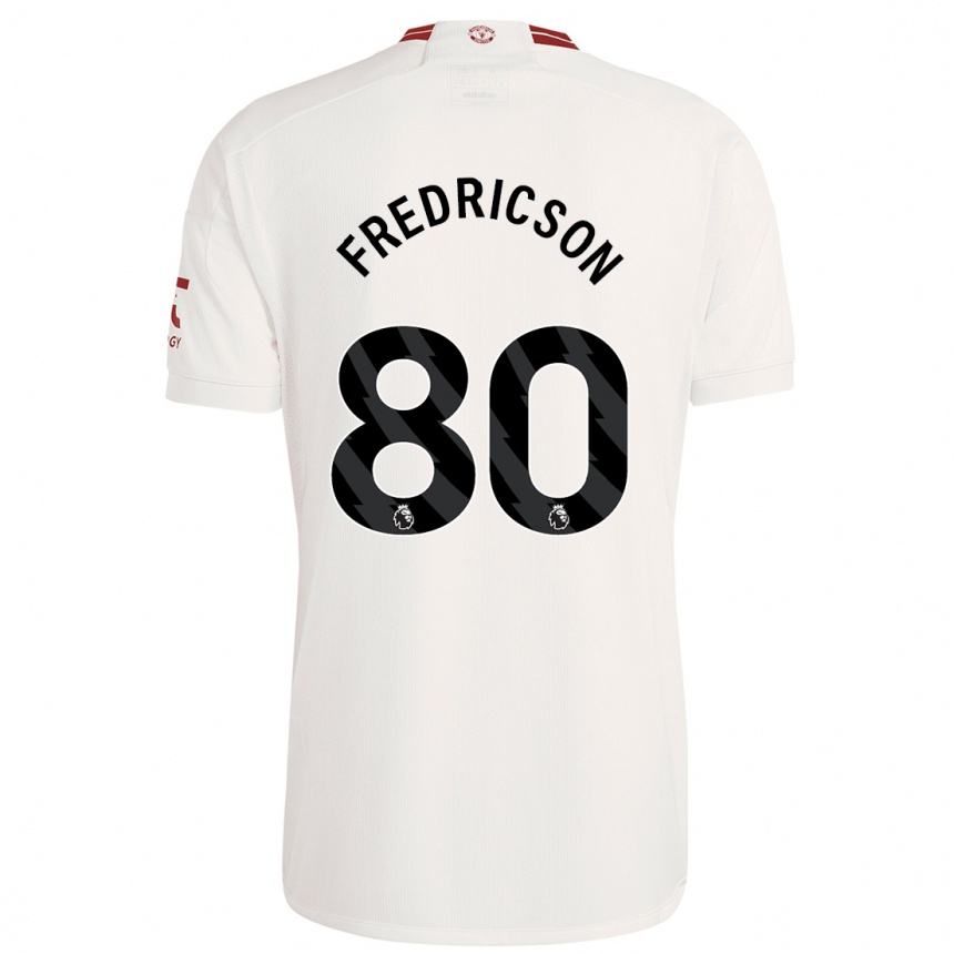 キッズフットボールタイラー・フレデリクソン#80白サードユニフォームシャツ2023/24ジャージーユニフォーム