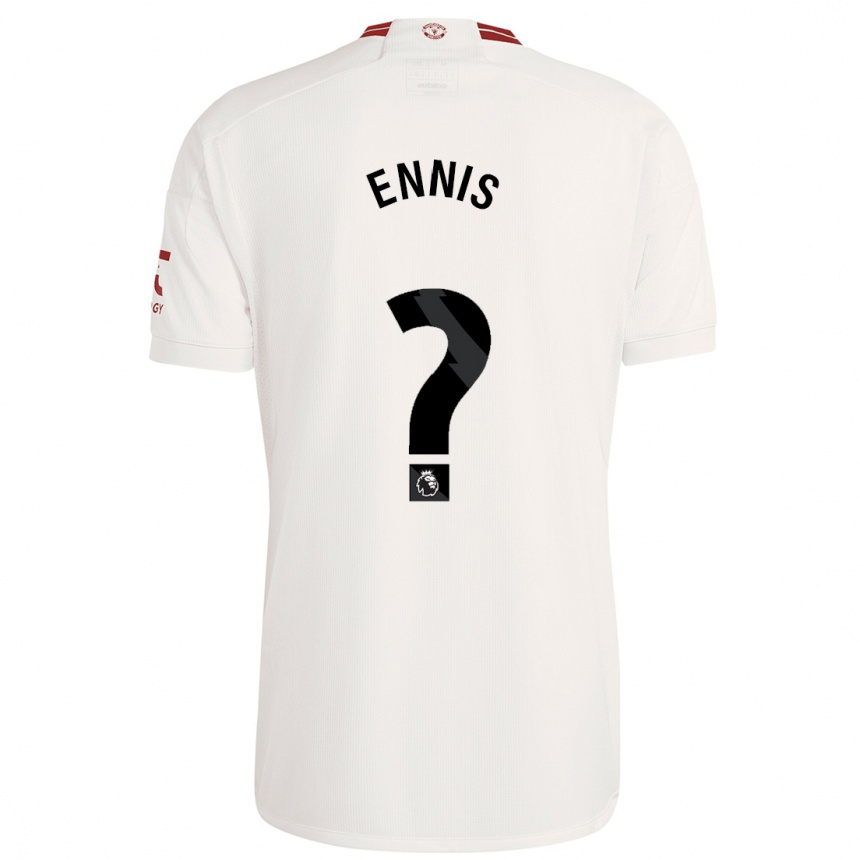 キッズフットボールイーサン・エニス#0白サードユニフォームシャツ2023/24ジャージーユニフォーム