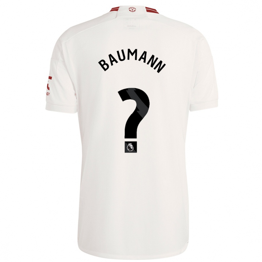 キッズフットボールザック・バウマン#0白サードユニフォームシャツ2023/24ジャージーユニフォーム