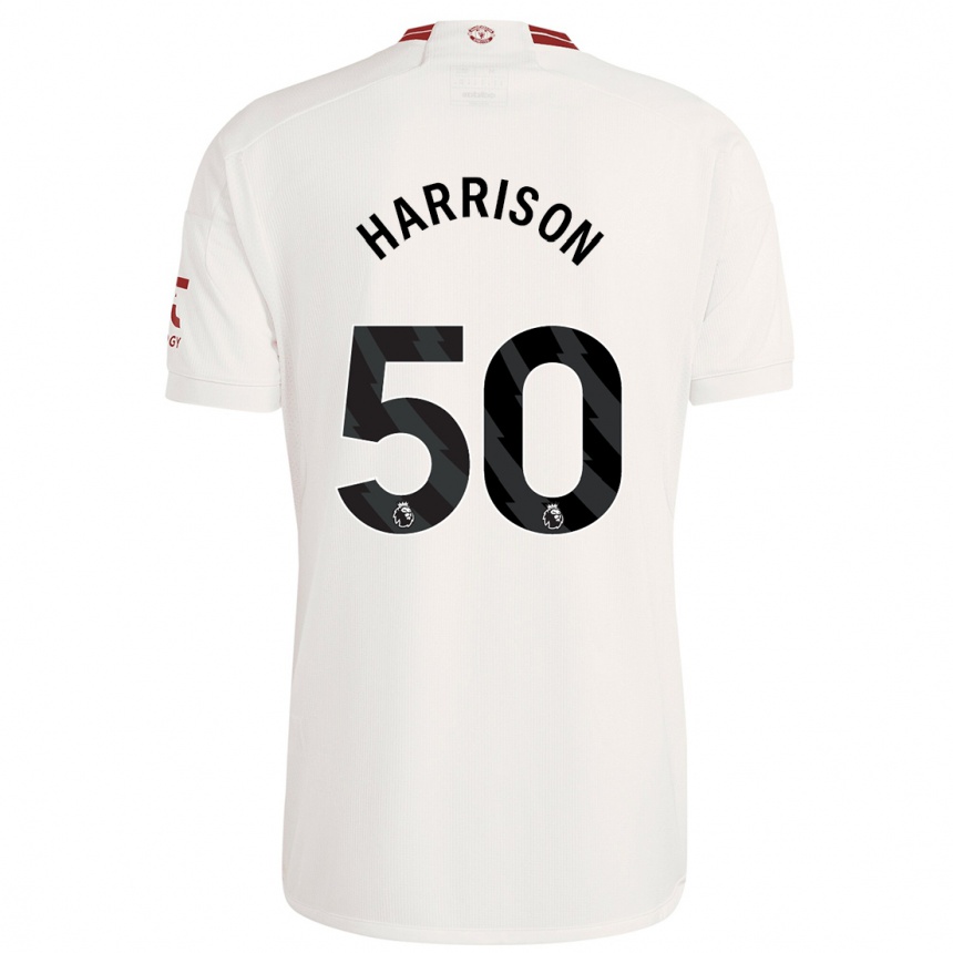 キッズフットボールイライ・ハリソン#50白サードユニフォームシャツ2023/24ジャージーユニフォーム