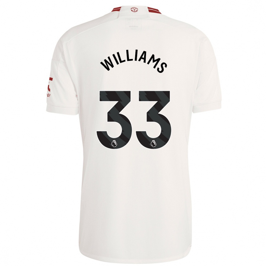 キッズフットボールブランドン・ウィリアムズ#33白サードユニフォームシャツ2023/24ジャージーユニフォーム