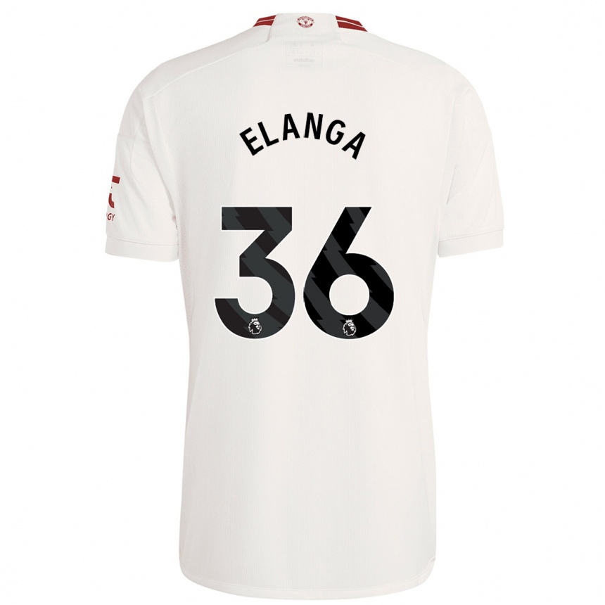 キッズフットボールアントニー・エランガ#36白サードユニフォームシャツ2023/24ジャージーユニフォーム