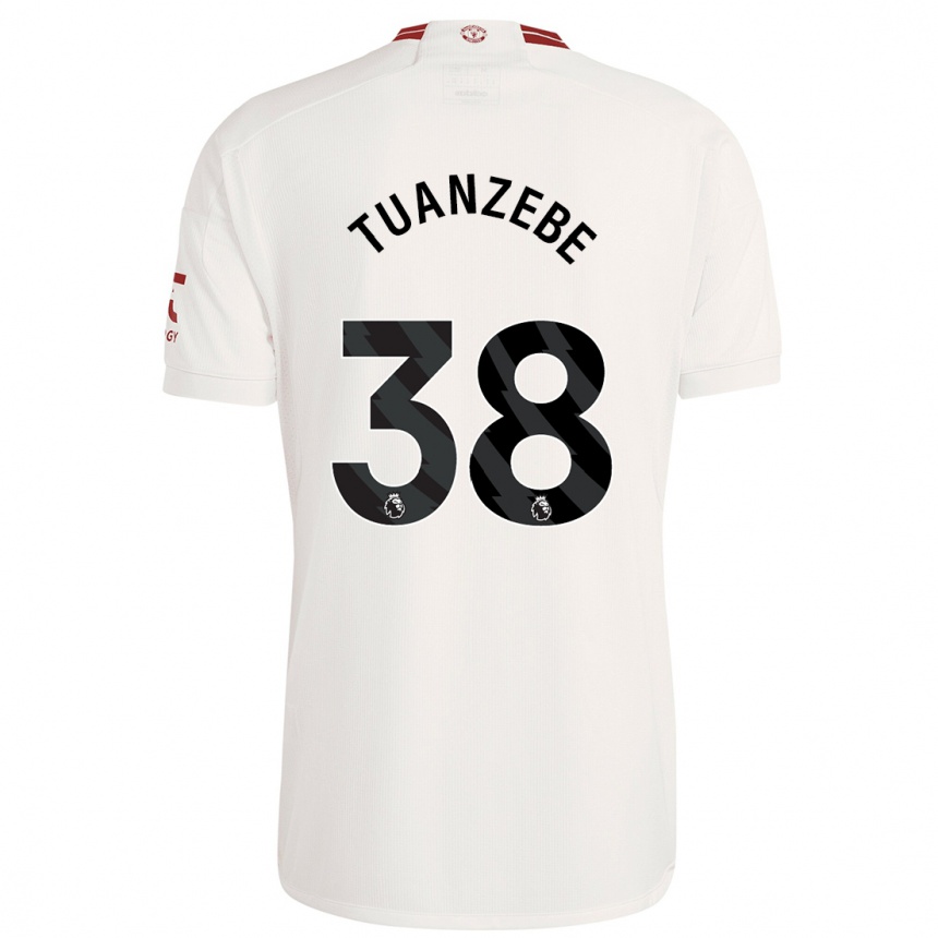 キッズフットボールアクセル・トゥアンゼベ#38白サードユニフォームシャツ2023/24ジャージーユニフォーム