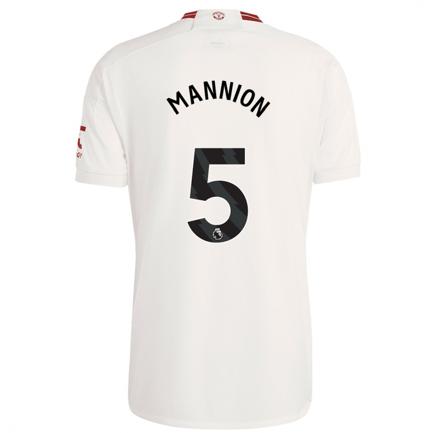 キッズフットボールイーファ・マニオン#5白サードユニフォームシャツ2023/24ジャージーユニフォーム