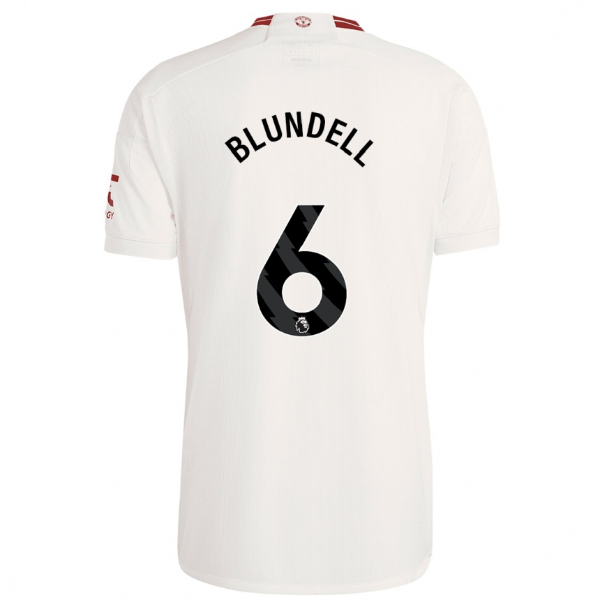 キッズフットボールハンナ・ブランデル#6白サードユニフォームシャツ2023/24ジャージーユニフォーム