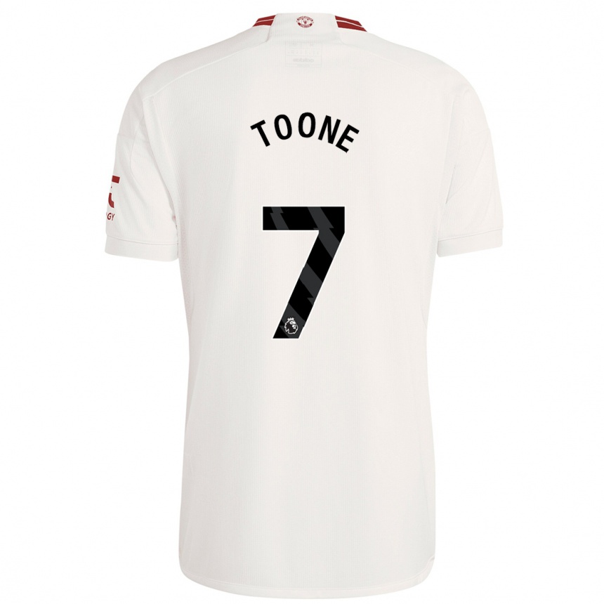 キッズフットボールエラ・トゥーン#7白サードユニフォームシャツ2023/24ジャージーユニフォーム